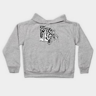 Angry tiger with India ink Kids Hoodie